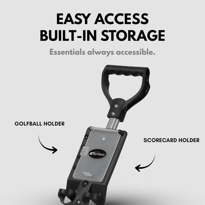 Precise Sports X-Lite 2-Wheel Golf Push Cart – Ultra-Lightweight & Compact Folding Golf Trolley, Ergonomic Handle, Smooth-Rolling Wheels, Built-in Scorecard & Ball Holder - Image 5